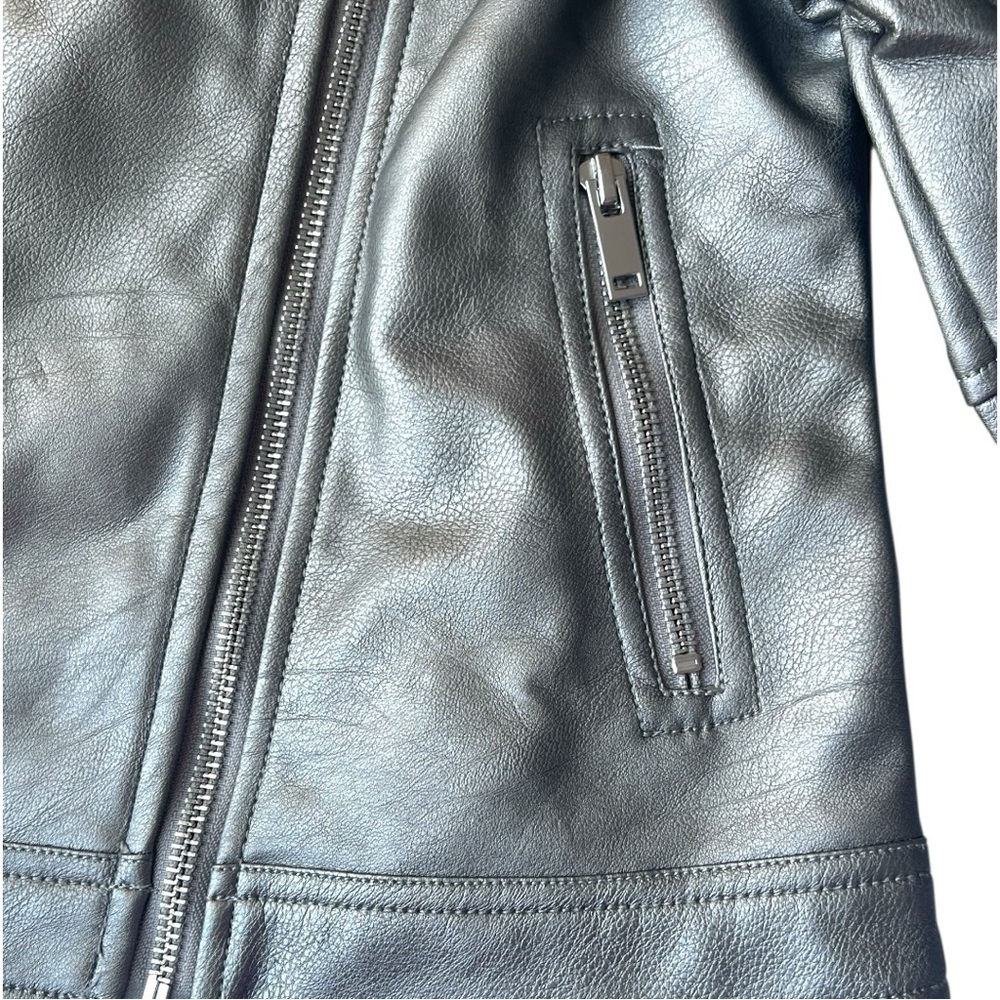 H&M Kids Grey Faux Leather Biker Jacket - Picture 5 of 5